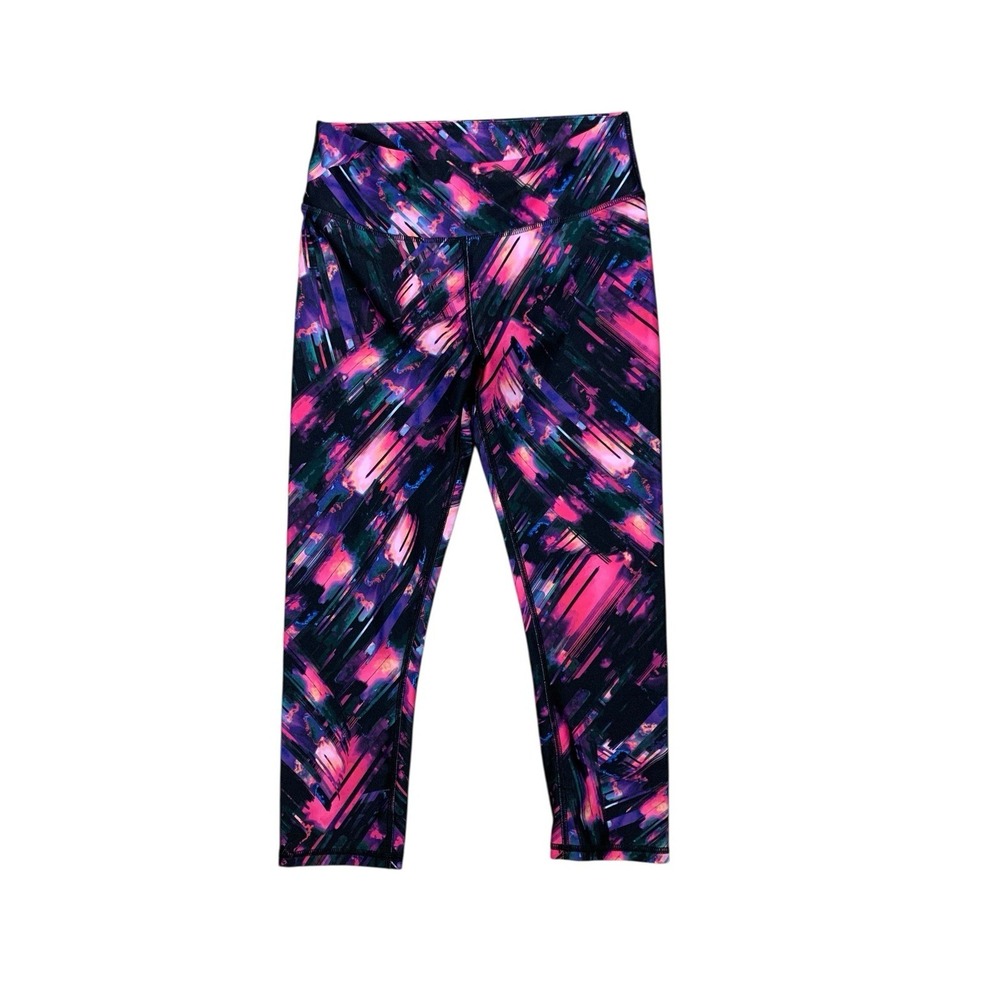 Fabletics High Waist Capri Leggings Multicolor Abstract Print Stretch XS